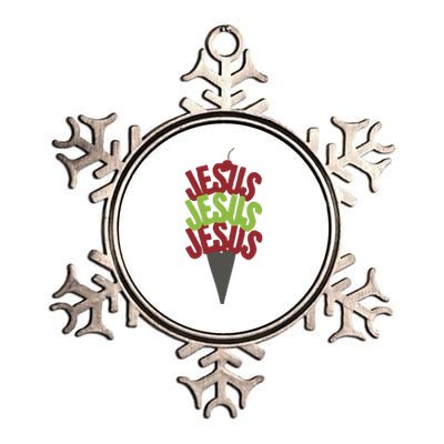 Jesus Ice Cream Metallic Star Ornament