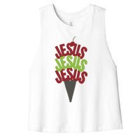 Jesus Ice Cream Women's Racerback Cropped Tank