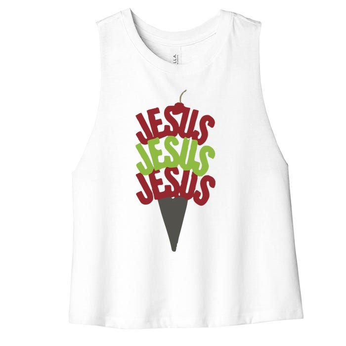 Jesus Ice Cream Women's Racerback Cropped Tank