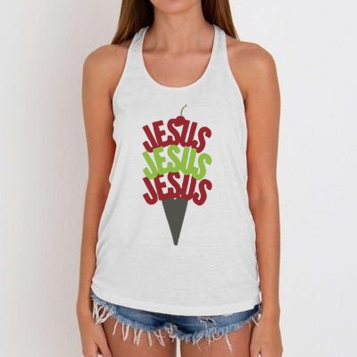 Jesus Ice Cream Women's Knotted Racerback Tank