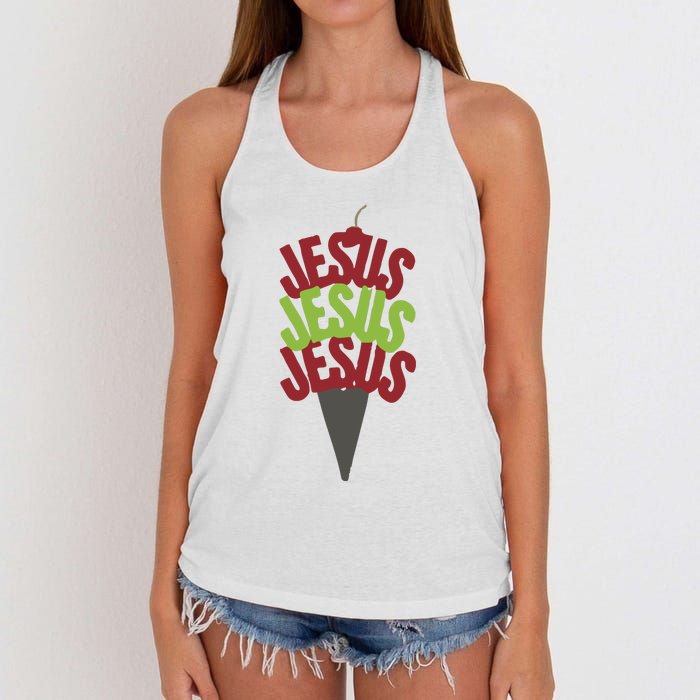 Jesus Ice Cream Women's Knotted Racerback Tank