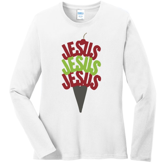 Jesus Ice Cream Ladies Long Sleeve Shirt