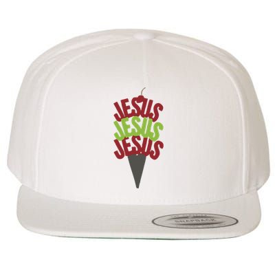 Jesus Ice Cream Wool Snapback Cap