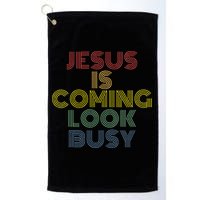 Jesus Is Coming Look Busy Retro 70s Vintage Golf Towel