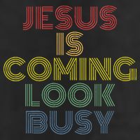 Jesus Is Coming Look Busy Retro 70s Vintage Golf Towel