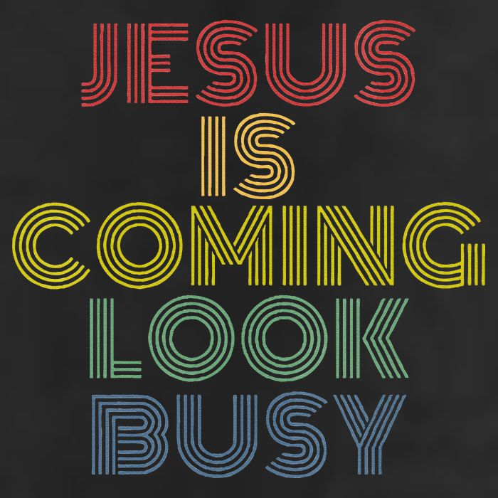 Jesus Is Coming Look Busy Retro 70s Vintage Golf Towel