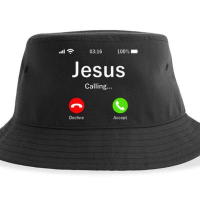 Jesus Is Calling Christian Sustainable Bucket Hat