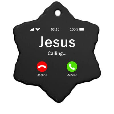 Jesus Is Calling Christian Ceramic Star Ornament