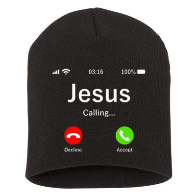 Jesus Is Calling Christian Short Acrylic Beanie