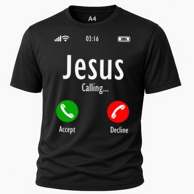 Jesus Is Calling Christian T Cooling Performance Crew T-Shirt