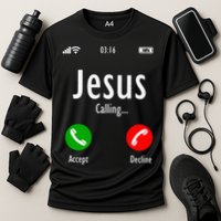 Jesus Is Calling Christian T Cooling Performance Crew T-Shirt