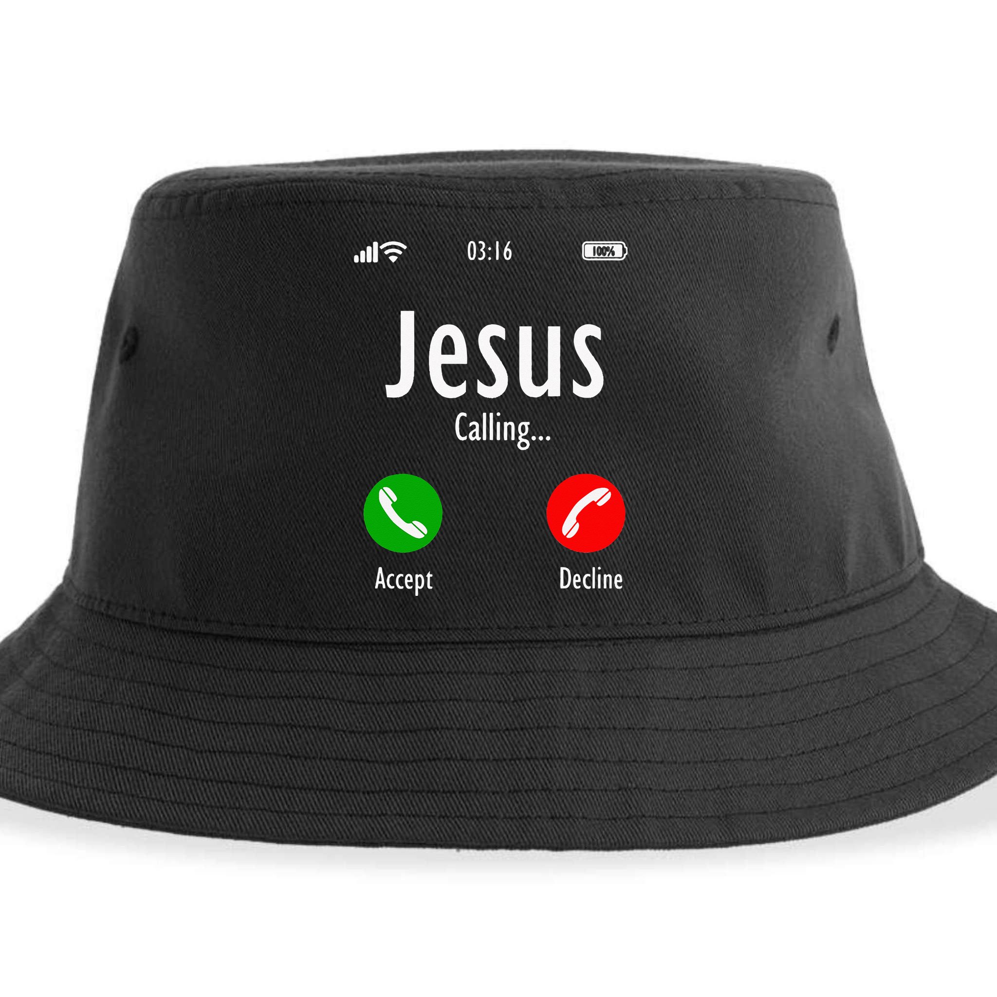 Jesus Is Calling Christian T Sustainable Bucket Hat