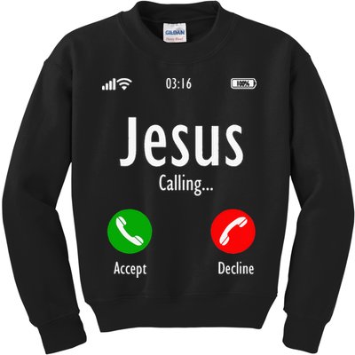 Jesus Is Calling Christian T Kids Sweatshirt