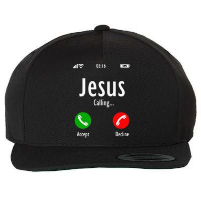 Jesus Is Calling Christian T Wool Snapback Cap