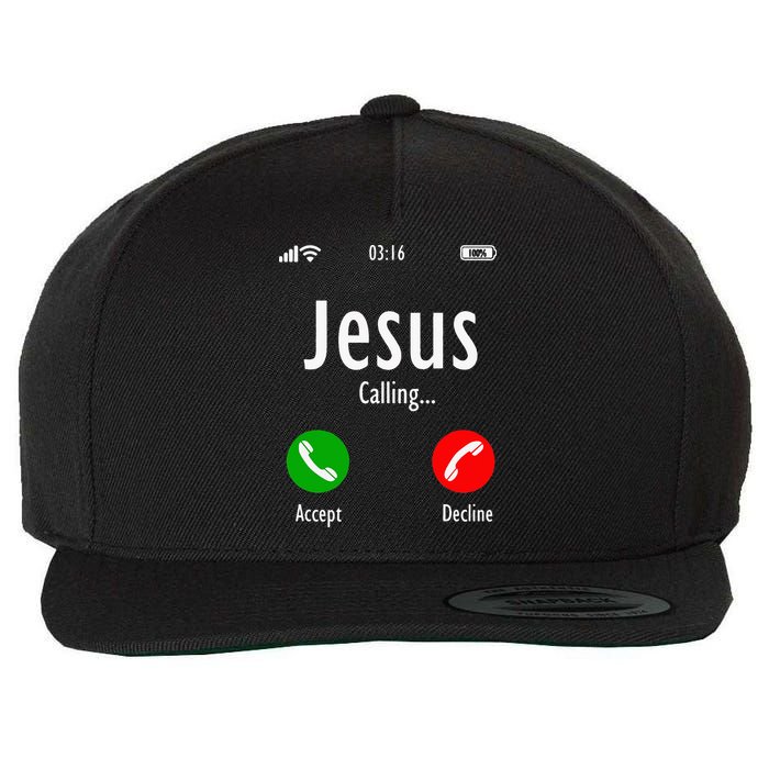 Jesus Is Calling Christian T Wool Snapback Cap