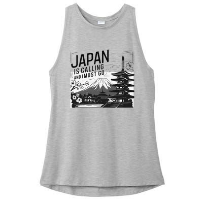 Japan Is Calling And I Must Go Ladies PosiCharge Tri-Blend Wicking Tank