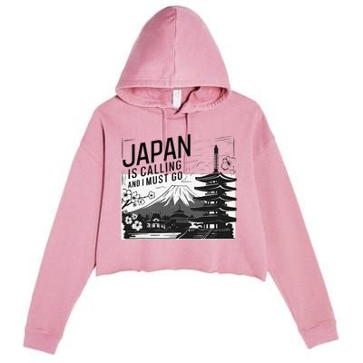 Japan Is Calling And I Must Go Crop Fleece Hoodie