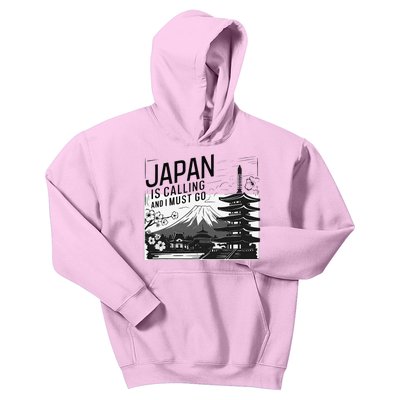 Japan Is Calling And I Must Go Kids Hoodie