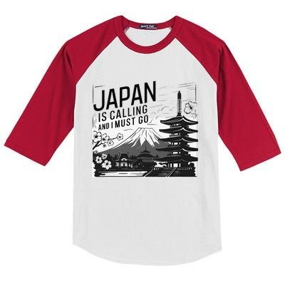 Japan Is Calling And I Must Go Kids Colorblock Raglan Jersey