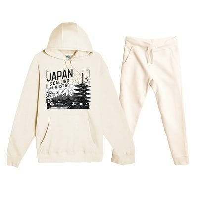 Japan Is Calling And I Must Go Premium Hooded Sweatsuit Set