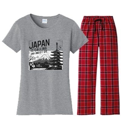 Japan Is Calling And I Must Go Women's Flannel Pajama Set