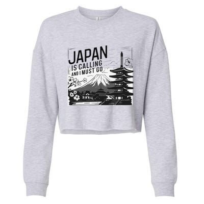 Japan Is Calling And I Must Go Cropped Pullover Crew