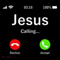 Jesus Is Calling Christian Button
