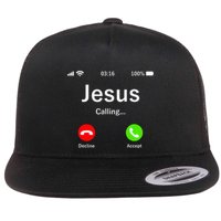 Jesus Is Calling Christian Flat Bill Trucker Hat