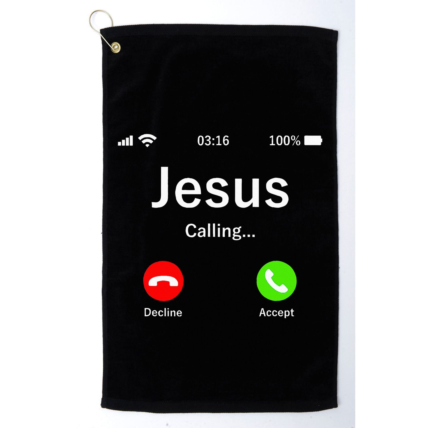 Jesus Is Calling Christian Golf Towel