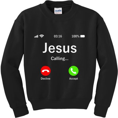 Jesus Is Calling Christian Kids Sweatshirt