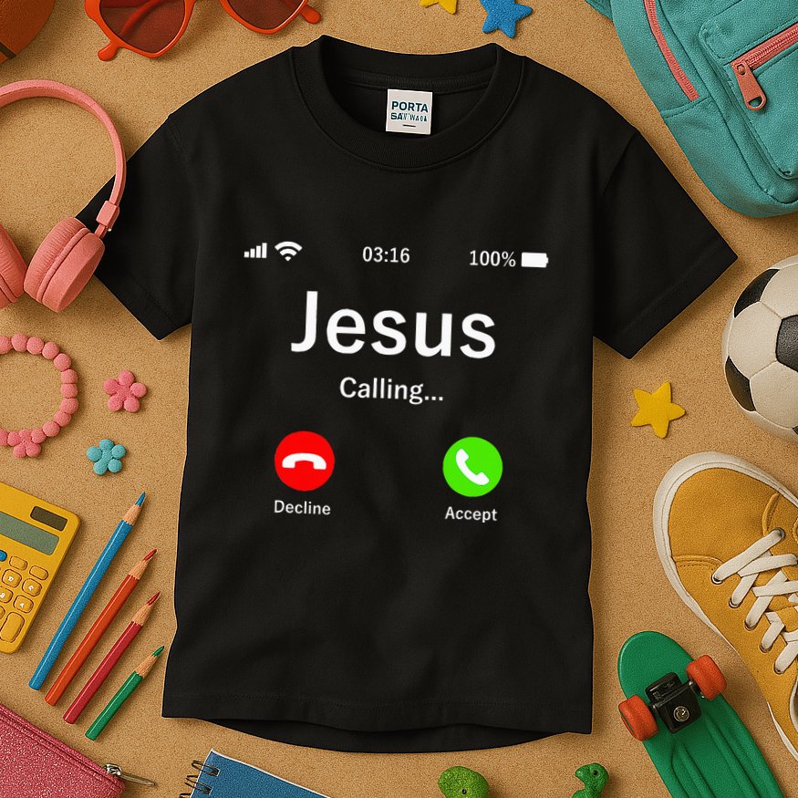 Jesus Is Calling Christian Kids T-Shirt
