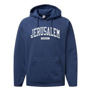 Jerusalem Israel College University Style Performance Fleece Hoodie