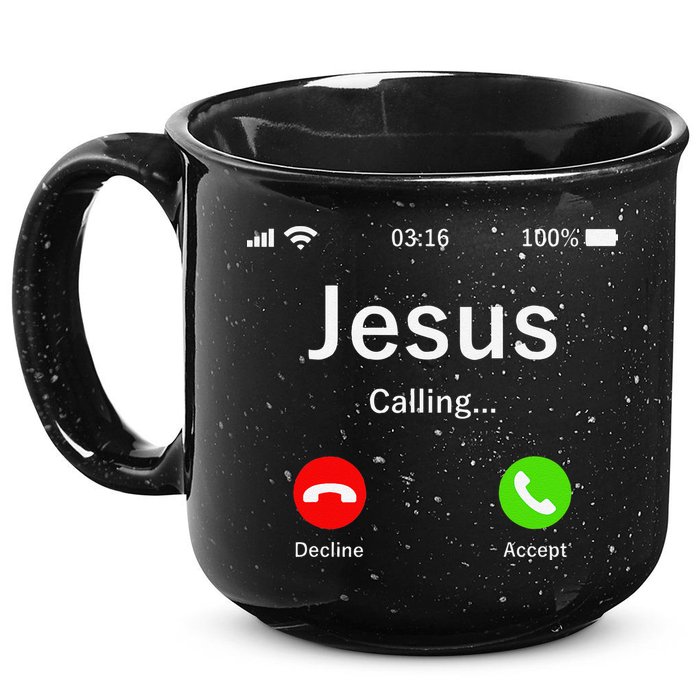 Jesus Is Calling Christian 15oz Campfire Ceramic Mug