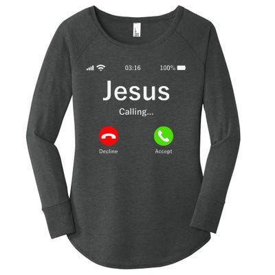 Jesus Is Calling Christian Women's Perfect Tri Tunic Long Sleeve Shirt