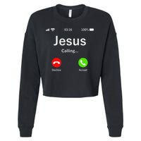 Jesus Is Calling Christian Cropped Pullover Crew