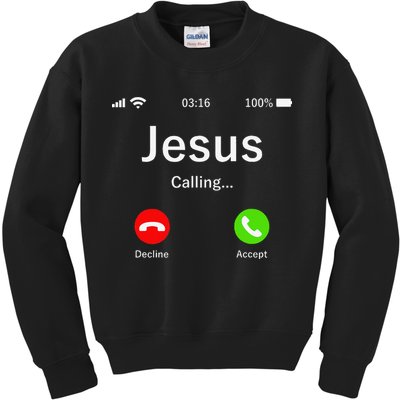 Jesus Is Calling Christian Kids Sweatshirt
