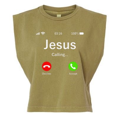 Jesus Is Calling Christian Garment-Dyed Women's Muscle Tee