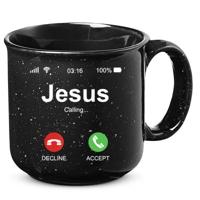 Jesus Is Calling Funny Christian Gifts For Men Women 15oz Campfire Ceramic Mug