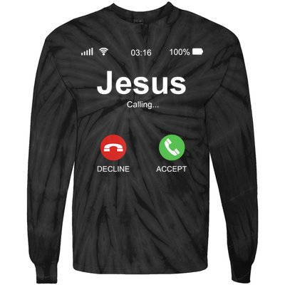 Jesus Is Calling Funny Christian Gifts For Men Women Tie-Dye Long Sleeve Shirt