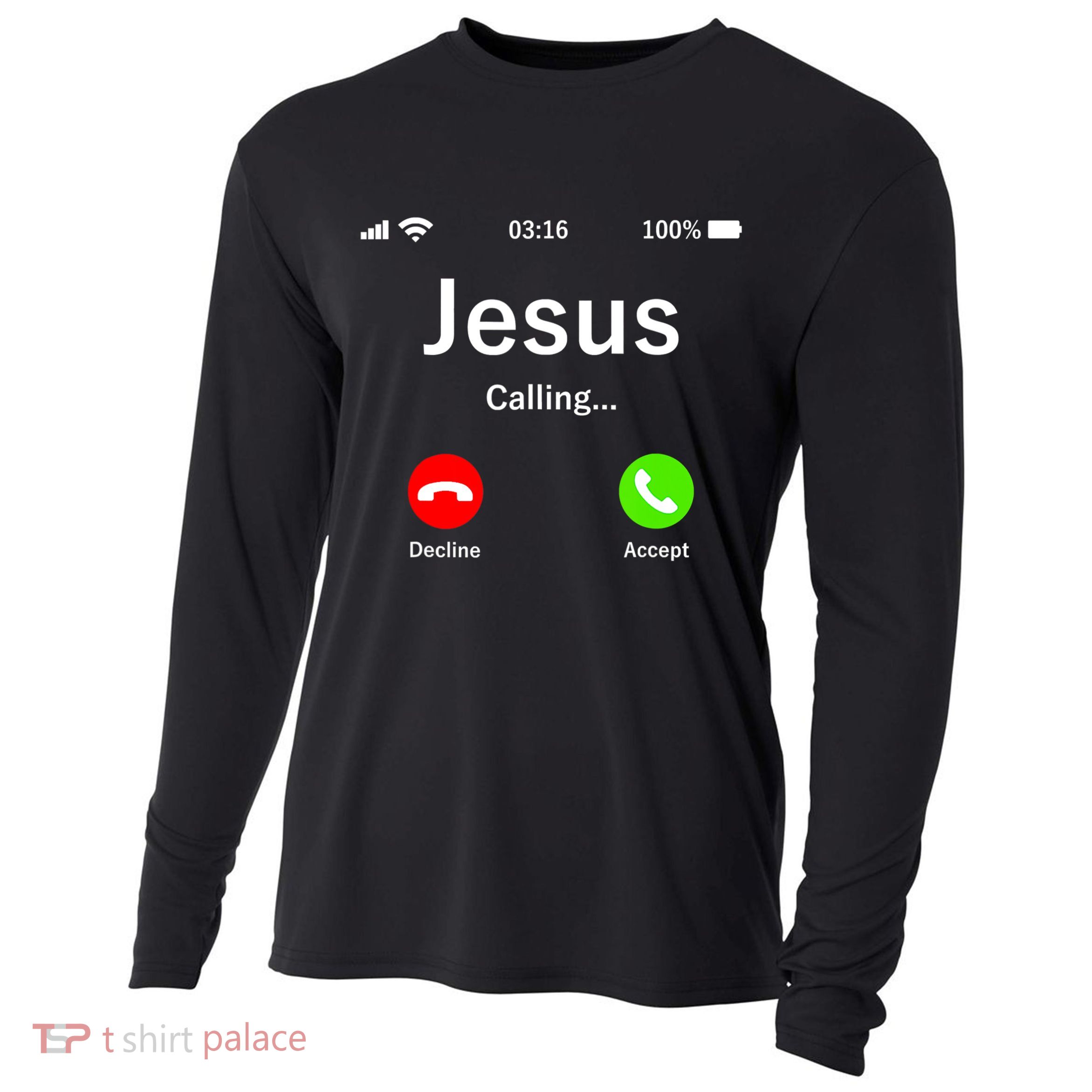 Jesus Is Calling Christian Cooling Performance Long Sleeve Crew