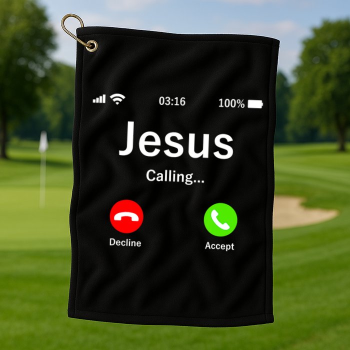 Jesus Is Calling Christian Golf Towel