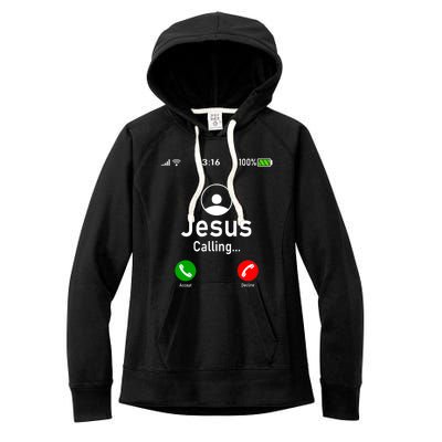 Jesus Is Calling Funny Jesus Christ Phone Christian Gift Women's Fleece Hoodie