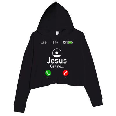 Jesus Is Calling Funny Jesus Christ Phone Christian Gift Crop Fleece Hoodie