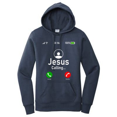 Jesus Is Calling Funny Jesus Christ Phone Christian Gift Women's Pullover Hoodie