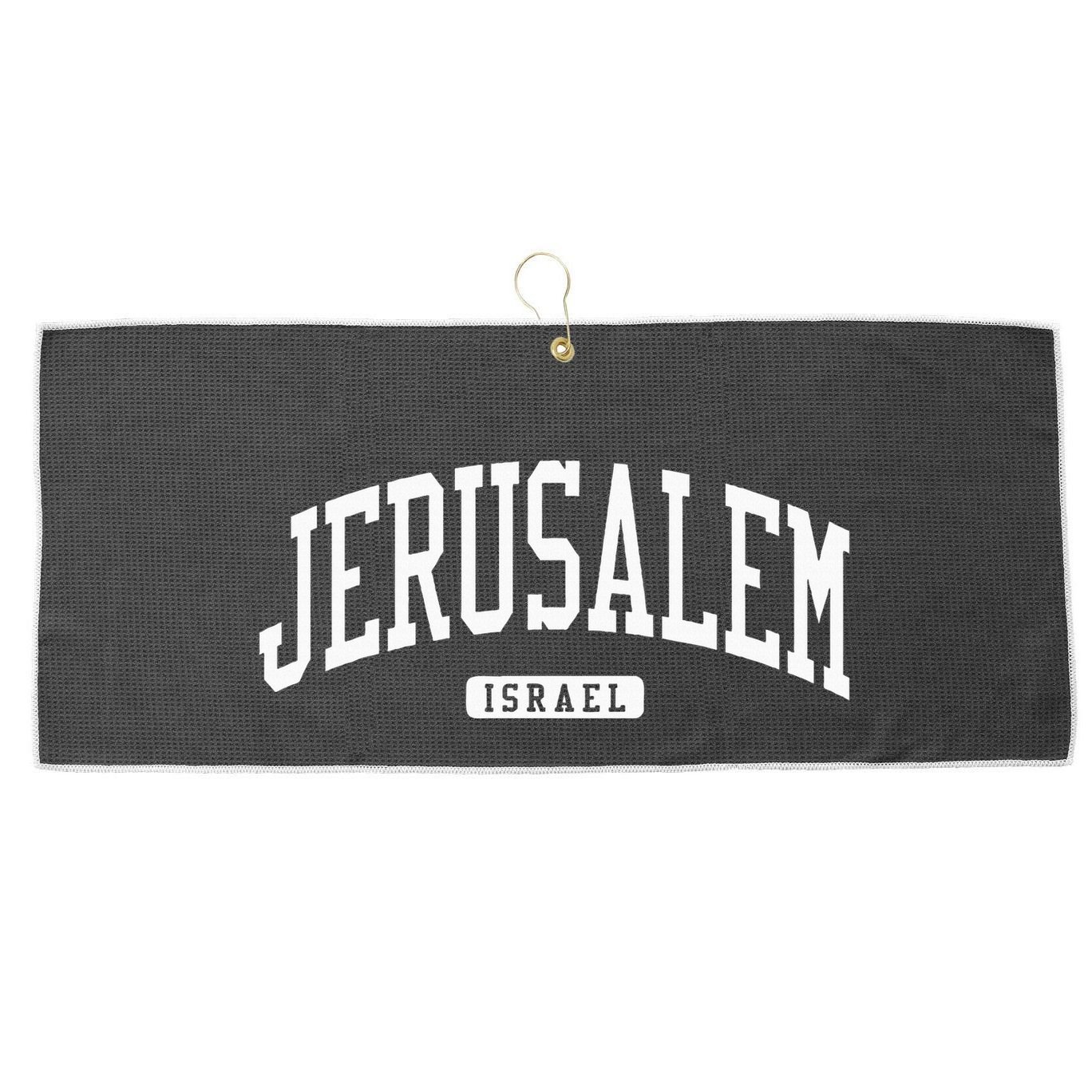 Jerusalem Israel College University Style Large Microfiber Waffle Golf Towel