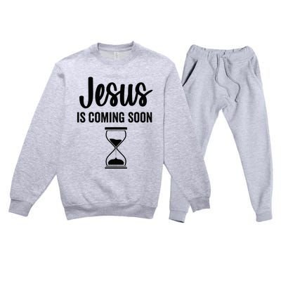 Jesus Is Coming Soon Countdown Christian Religious Faith Premium Crewneck Sweatsuit Set