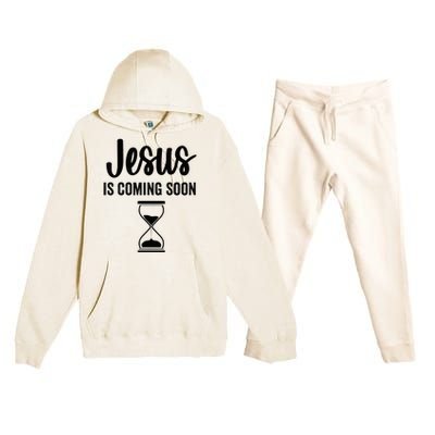 Jesus Is Coming Soon Countdown Christian Religious Faith Premium Hooded Sweatsuit Set