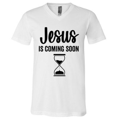 Jesus Is Coming Soon Countdown Christian Religious Faith V-Neck T-Shirt