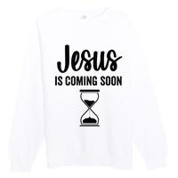 Jesus Is Coming Soon Countdown Christian Religious Faith Premium Crewneck Sweatshirt