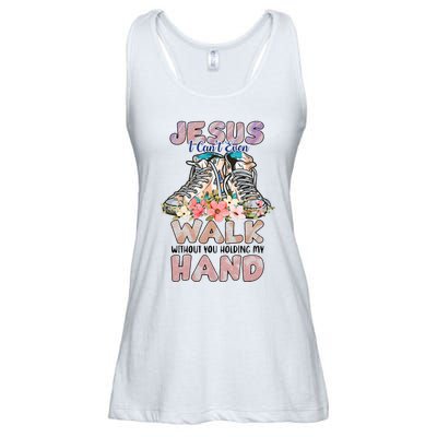 Jesus I CanT Even Walk Without You Holding My Hand Quote Ladies Essential Flowy Tank